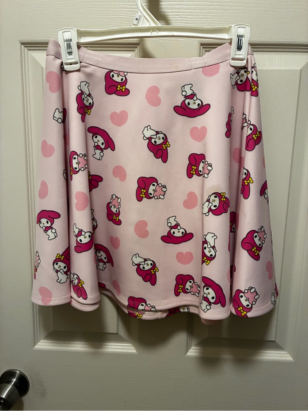 Pink My Melody heart Print A-Line Skirt